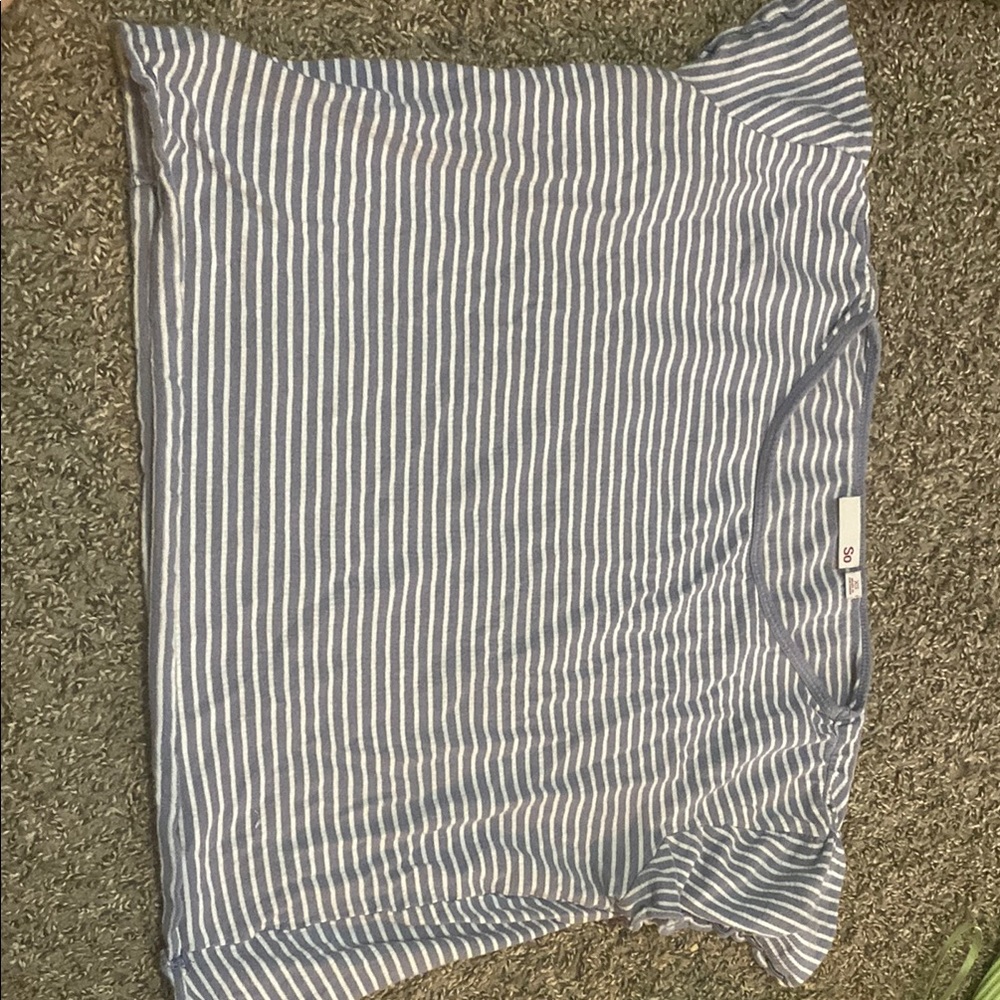 H&M Blue and White Striped Top